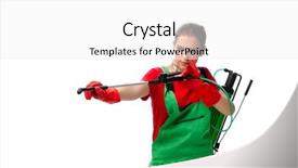  Presentation with pest control - Audience pleasing presentation design consisting of pests - female pest control contractor isolated backdrop and a  colored foreground