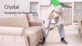  Presentation with pest control - Colorful PPT theme enhanced with pests - pest control contractor working backdrop and a sky blue colored foreground