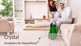  Presentation with pest control - Amazing presentation theme having pests - young professional contractor doing pest backdrop and a lemonade colored foreground