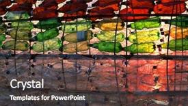  Presentation with pet - Colorful presentation theme enhanced with pet bottles - abstract background backdrop and a tawny brown colored foreground