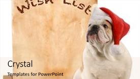  Presentation with english bulldog - Presentation theme enhanced with pet christmas wish list - english background and a lemonade colored foreground