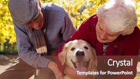  Presentation with dog park - Slide deck consisting of pet dog in the park background and a tawny brown colored foreground