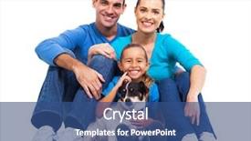  Presentation with family pet - Presentation theme with pet dog isolated on white background and a ocean colored foreground