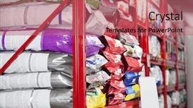  Presentation with food supply - Presentation theme with pet food packets at store background and a coral colored foreground