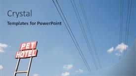  Presentation with pet - Slide set featuring pet-hotel-sign-low-angle background and a teal colored foreground