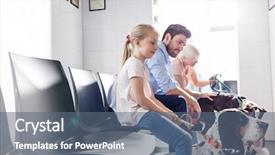  Presentation with veterinary - Beautiful slides featuring pet owners waiting with dogs backdrop and a ocean colored foreground