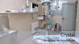  Presentation with pet surgery - Presentation theme consisting of pet surgery hospital room background and a light blue colored foreground
