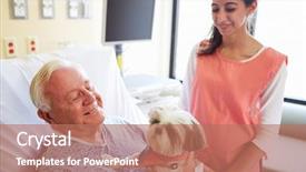  Presentation with therapy dog - Colorful presentation enhanced with patients theraapies - pet therapy dog visiting senior backdrop and a coral colored foreground
