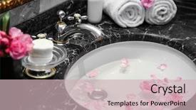  Presentation with spa concept - Theme featuring petals floating in marble sink background and a soft green colored foreground