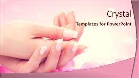  Presentation with beauty salon - Beautiful presentation design featuring petals healthy woman hands beauty backdrop and a lemonade colored foreground