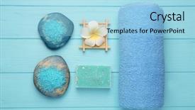  Presentation with blue spa - Slide set consisting of beautiful spa composition on blue background and a light blue colored foreground