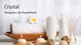  Presentation with spa - Colorful slides enhanced with candle sticks - beautiful spa composition on light backdrop and a sky blue colored foreground