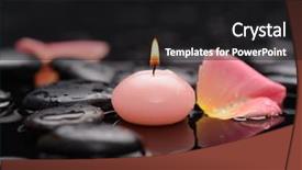  Presentation with pink rose petals - Beautiful slides featuring petals with candle and therapy backdrop and a  colored foreground