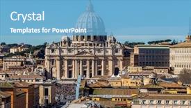  Presentation with rome italy - PPT layouts consisting of italy rome st peter's background and a light blue colored foreground