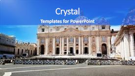  Presentation with vatican - Slide deck with st peter's cathedral in vatican background and a cobalt blue colored foreground