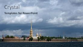  Presentation with paul - Amazing PPT layouts having peter-and-paul-fortress backdrop and a light blue colored foreground