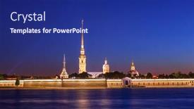  Presentation with peter - Presentation design with peter-pavel-s-fortress-st background and a navy blue colored foreground