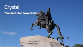  Presentation with russian historical - Theme enhanced with historical city center of saint background and a ocean colored foreground