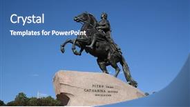  Presentation with russian historical - PPT layouts with historical city center of saint background and a ocean colored foreground