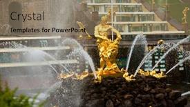  Presentation with jet - Amazing PPT theme having peterhof-russia-july-1-samson backdrop and a coral colored foreground