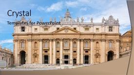  Presentation with peter - Beautiful presentation theme featuring peter's square in vatican backdrop and a light blue colored foreground