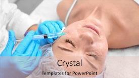  Presentation with beautician - PPT theme enhanced with petides - beautician making injection in woman's background and a lemonade colored foreground