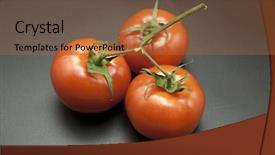 Presentation with black f - Slide deck with petides - ripe tomatoes on black background background and a red colored foreground