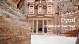  Presentation with petra - Presentation enhanced with petra ancient city jordan background and a coral colored foreground