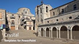  Presentation with old - Presentation with petralia-soprana-old-town background and a coral colored foreground