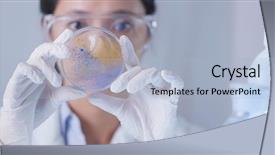  Presentation with scientist - Theme having petri dish - chemical research scientist working background and a light blue colored foreground