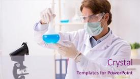  Presentation with chemist - Audience pleasing slide deck consisting of petri dish - young chemist working backdrop and a lemonade colored foreground