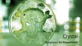  Presentation with bacteria - Cool new presentation with petri dish growing bacteria backdrop and a seafoam green colored foreground