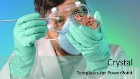  Presentation with petri dish - Colorful slide set enhanced with petri dish in laboratory backdrop and a seafoam green colored foreground