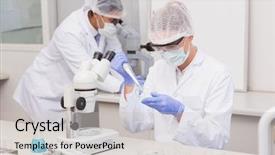  Presentation with petri dish - Audience pleasing slide set consisting of petri dish in the laboratory backdrop and a light gray colored foreground