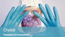  Presentation with petri dish - Beautiful slide set featuring petri dish with virus cell backdrop and a teal colored foreground