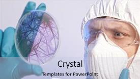  Presentation with petri dish - Presentation theme consisting of petri dish with virus background and a light blue colored foreground