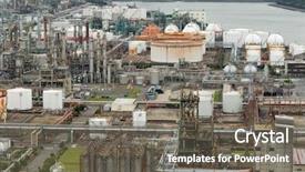  Presentation with factory - PPT layouts featuring petro - factory in yokkaichi city background and a gray colored foreground