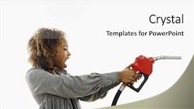  Presentation with gas pump - Cool new PPT layouts with petro - portrait of pretty young woman backdrop and a white colored foreground