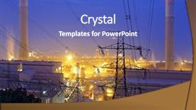  Presentation with fossil fuel - Cool new presentation theme with petrochemical industrial power plant factory backdrop and a teal colored foreground