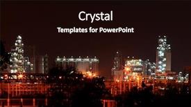  Presentation with oil refinery industry - Presentation design consisting of petrochemical industry - landscape of oil refinery factory background and a black colored foreground