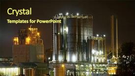  Presentation with oil refinery industry - Amazing presentation design having petrochemical industry - oil refinery by night backdrop and a wine colored foreground