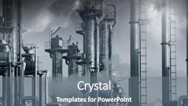  Presentation with petrochemical - Amazing presentation theme having petrochemical oil and gas backdrop and a gray colored foreground
