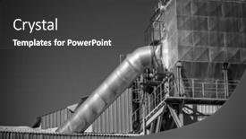  Presentation with petrochemical - Presentation design consisting of petrochemical pipelines and towers heavy industry overview background and a dark gray colored foreground