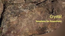  Presentation with petroglyphs - PPT layouts having petroglyphs of the tract kalbak background and a tawny brown colored foreground