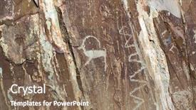  Presentation with rock - Colorful presentation enhanced with petroglyphs ancient rock paintings backdrop and a  colored foreground