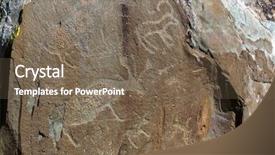  Presentation with ancient - Beautiful slide set featuring petroglyphs ancient rock paintings backdrop and a violet colored foreground