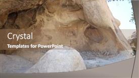 Presentation with joshua tree national park - Beautiful theme featuring petroglyphs-in-a-cave-near backdrop and a violet colored foreground
