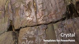  Presentation with ancient - Beautiful slides featuring petroglyphs of altay ancient rock backdrop and a tawny brown colored foreground
