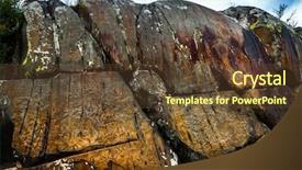  Presentation with complex - PPT theme having petroglyphs of the kalbak tash background and a tawny brown colored foreground