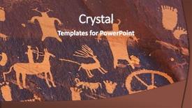  Presentation with newspaper - Beautiful slide deck featuring petroglyphs on newspaper rock backdrop and a tawny brown colored foreground